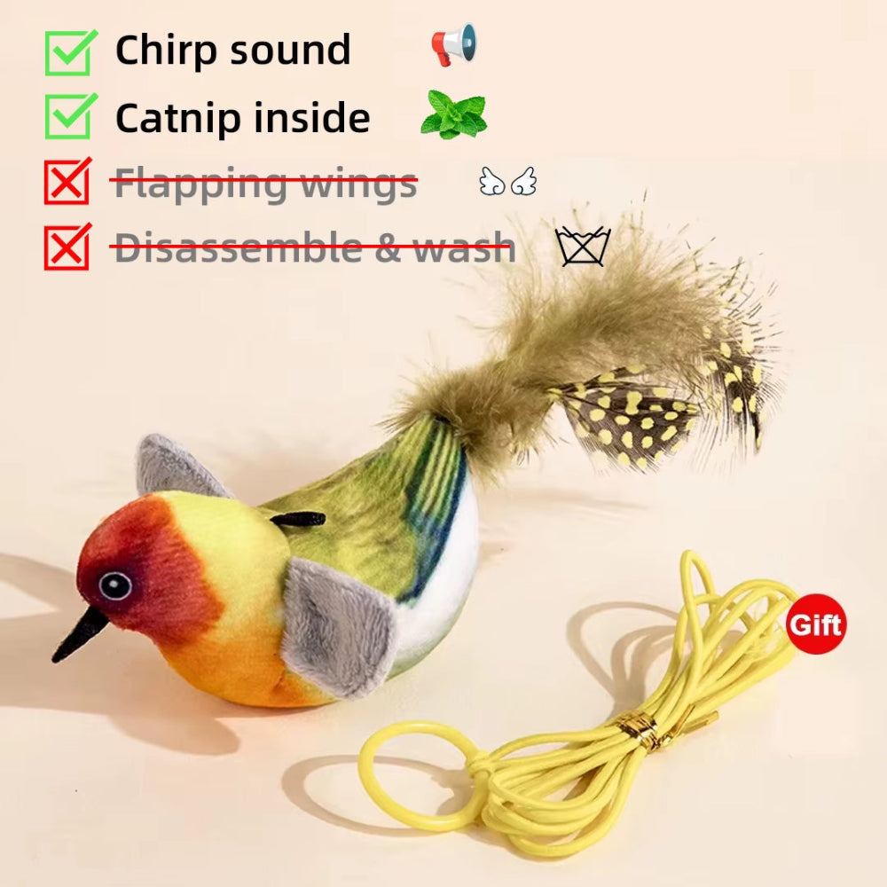 FlutterChirp Cat Toy – Rechargeable Flapping Bird with Catnip & Realistic Sounds