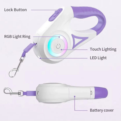GlowPaw LED FlexiLeash – Light-Up Retractable Leash for Pets of All Sizes